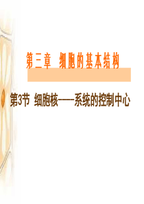 (原创公开课)第3节 细胞核――系统的控制中心
