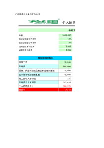 个人所得税筹划测算模型
