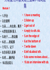 外研版九年级英语上册M1-12词组集