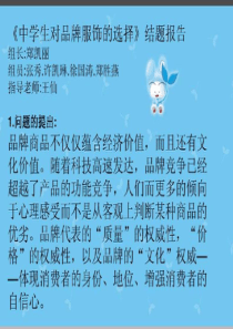 中学生对品牌服饰的选择结题报告