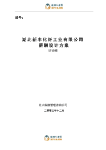 湖北新丰化纤有限公司薪酬设计方案0104