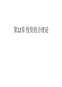 第十二章-投资组合理论