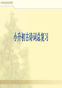 小升初语文古诗词复习