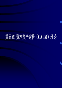 资本资产定价(CAPM)理论