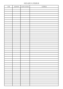 岗位巡查签到表