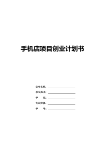 手机店项目商业计划书