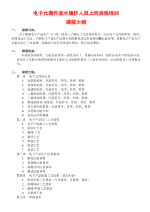 电子工厂从业人员上岗培训提纲