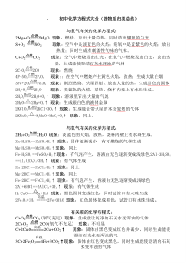 人教版初中化学方程式分类全集