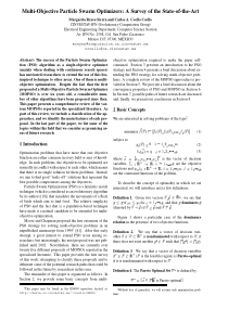 Multi-Objective particle swarm optimizers A survey