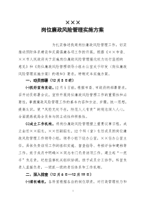 ××岗位廉政风险管理实施方案