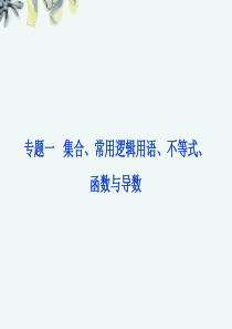 2013高考数学专题复习： 第一部分专题一 集合、常用逻辑用语、不等式、函数与导数课件 理 新人教版