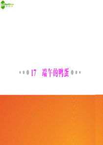 《随堂优化训练》2011年八年级语文下册 第四单元 民风民俗 17 端午的鸭蛋配套课件 人教新课标版
