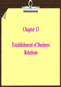 chapter 13 Establishment of Business Relations