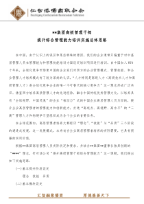 集团高层培训计划