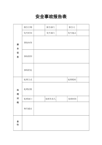 安全事故报告表