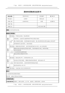 采购岗位说明书