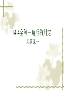 14.4全等三角形的判定方法：习题课一