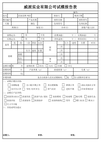 新模具试模报告