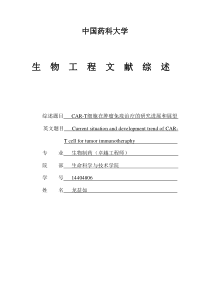 CAR-T细胞在肿瘤免疫治疗的研究进展和展望文献综述