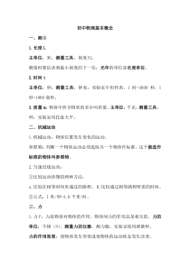 初中物理基础知识点大全