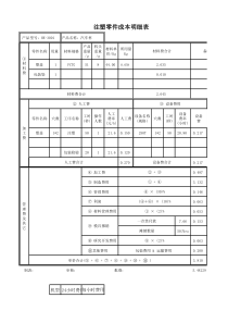 塑料产品报价明细表