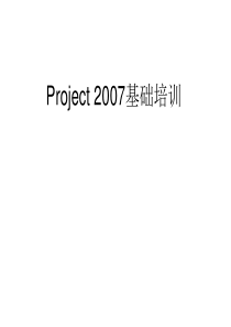 Project-2007基础培训