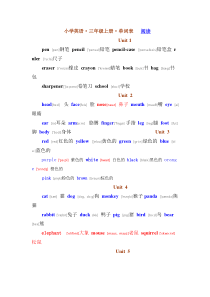 小学三年级英语单词(带音标)