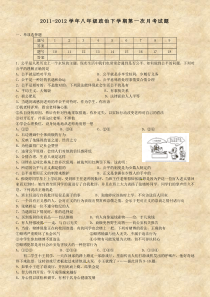 2011-2012学年八年级政治下学期第一次月考试题