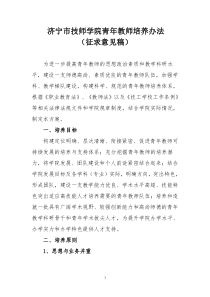 济宁市技师学院青年教师培养方案