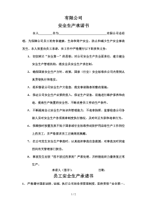 安全生产承诺书(最新版)