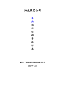 集团公司采购职种任职资格体系标准