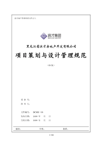 《项目策划与设计管理规范》