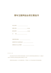创业项目策划书(模板)
