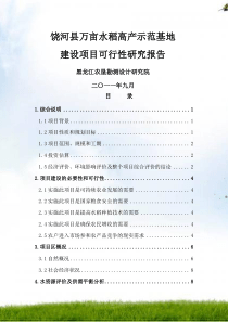 万亩水稻示范基地项目可研报告