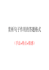 赏析句子的答题格式