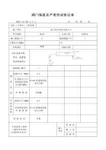 阀门强度及严密性试验记录