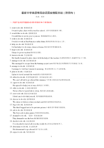 最新中学英语常用动词固定搭配总结(附例句)