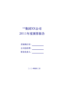 年度财务年度预算统一表格(模板)
