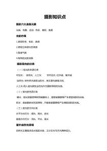 摄影期末知识点