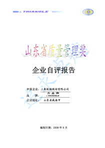 省长质量奖自评报告