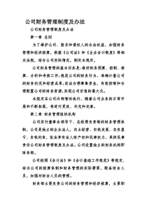 公司财务管理制度及办法