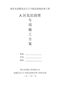 高边坡危岩清除专项施工方案