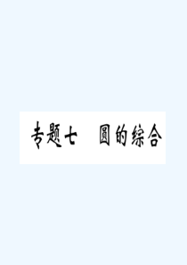 (毕节专版)2019年中考数学复习专题7圆的综合(精讲)课件