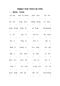 部编版六年级下册语文复习资料