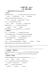 译林-六年级下册Unit5-考点精练
