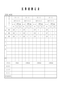 沉降观测记录表格1