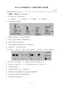2017武汉市九年级四月调考化学试卷-(含答案)