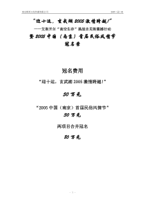 中国（南京）首届民俗风情节策划总案冠名（DOC11页）