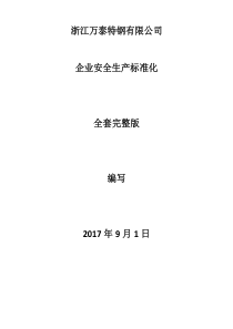 企业安全生产标准化全套2017年
