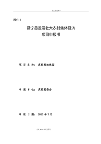 英韬村壮大村集体经济项目申请报告书